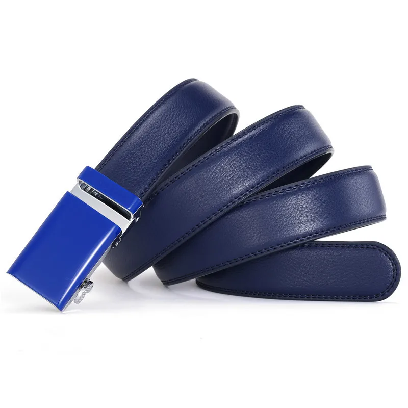 

Fashion Color Belt For Men 2019 Business Automatic Buckle Luxury Designer Men Belt Genuine Leather 3.3cm Wide Cowhide Black Belt
