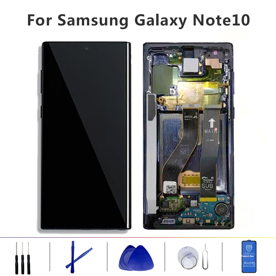 Для samsung Galaxy Note 10 ЖК-дисплей с рамкой дисплей сенсорный экран дигитайзер в сборе для samsung note10 lcd N970F N9700