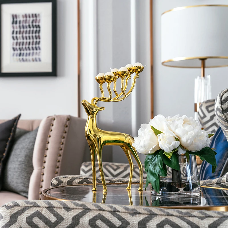 

Creative Metal Golden Candlestick Modern Art Candle Holders Geometric Decor Gold Coffee Table Wierook Houder House Decor BJ50ZT