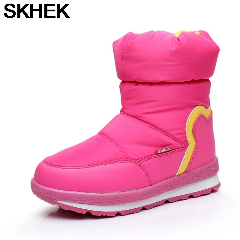 Новинка детские зимние ботинки SKHEK теплые из шерсти 30% модная плюшевая детская