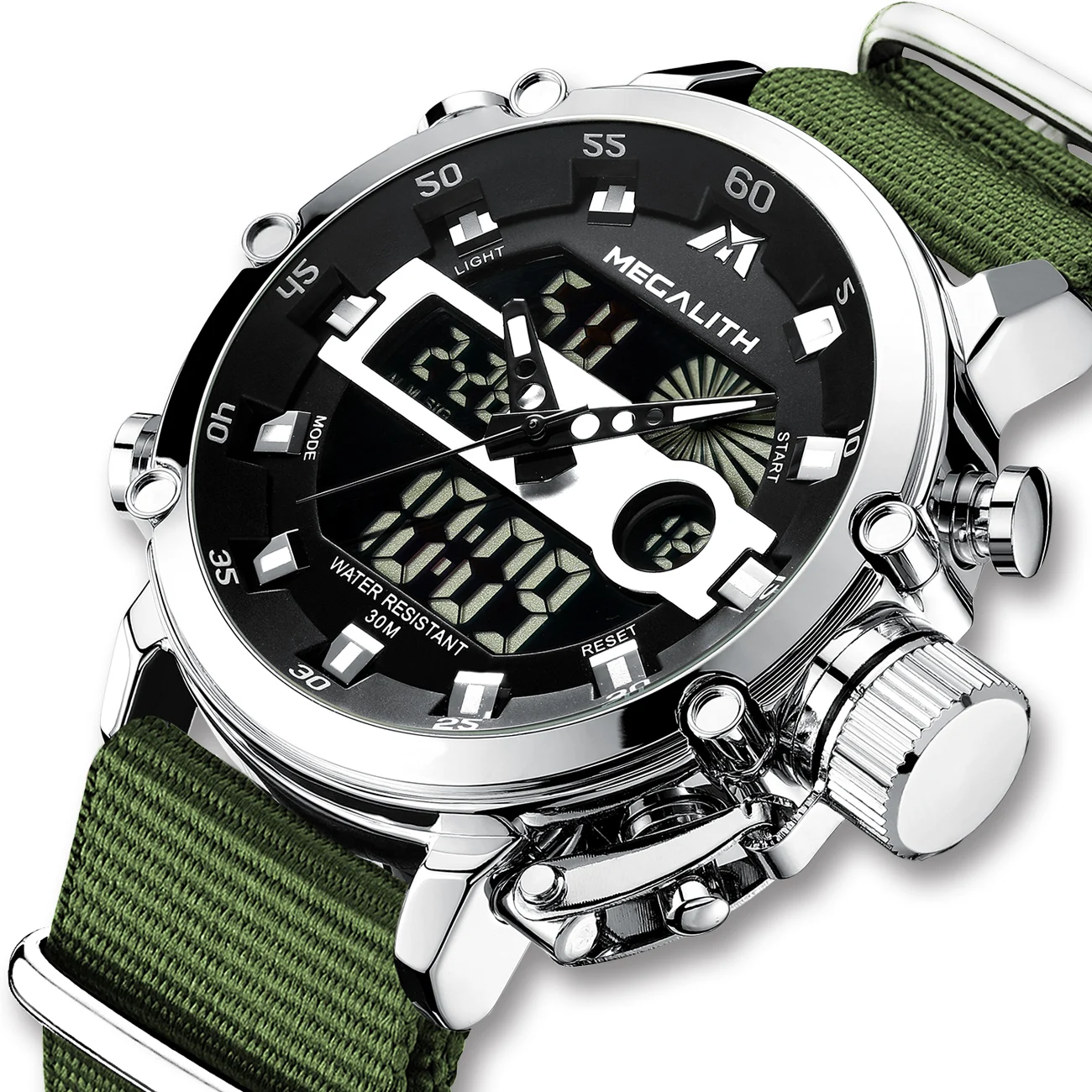 Часы наручные MEGALITH Мужские кварцевые Брендовые повседневные светящиеся