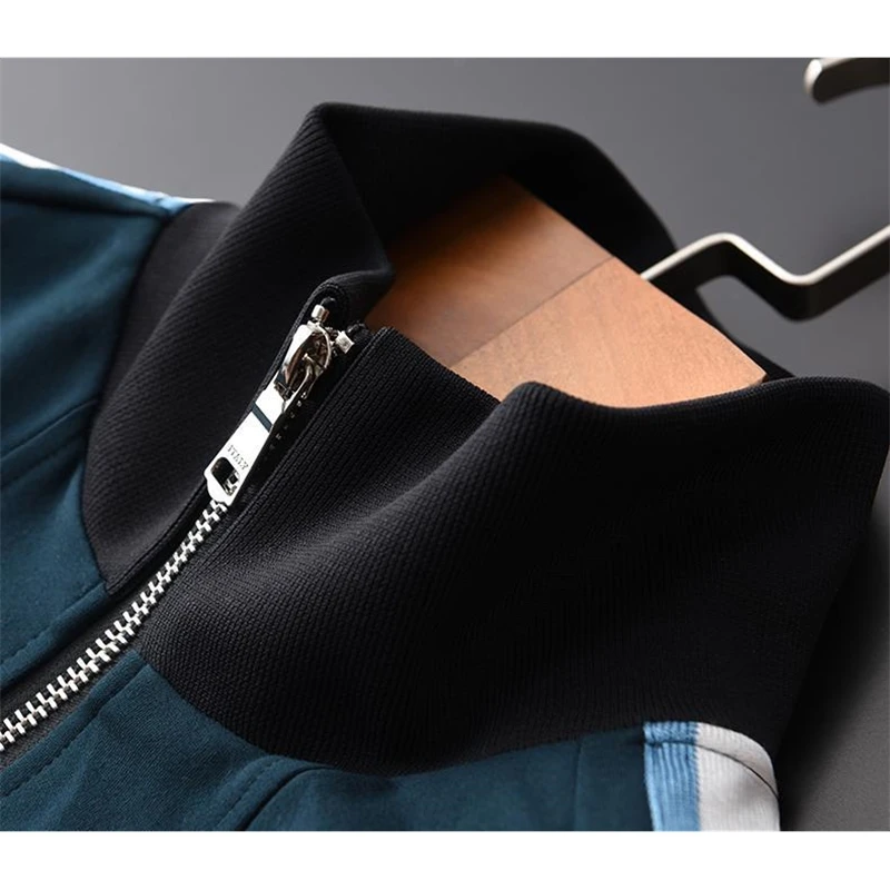 

Kit High end (Sweatshirt + pants), collar up, men's color contrast, large 4XL