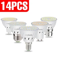 14pcs gu10 led e27 lamp e14 spotlight bulb 48 60 80leds lampara led mr16 light 220v b22 bombillas led corn bulb gu5 3 spot lamp