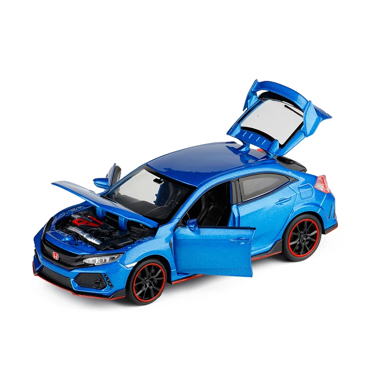 Новинка 1:32 HONDA CIVIC TYPE-R литые игрушечные машинки модель автомобиля со звуковым светом коллекционная машинка игрушки для детей подарок игрушки