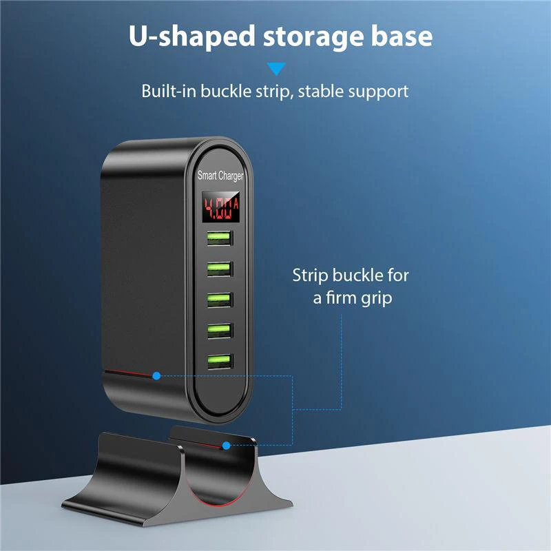 

5V 4A USB US/EU s 5 USB Smart LED