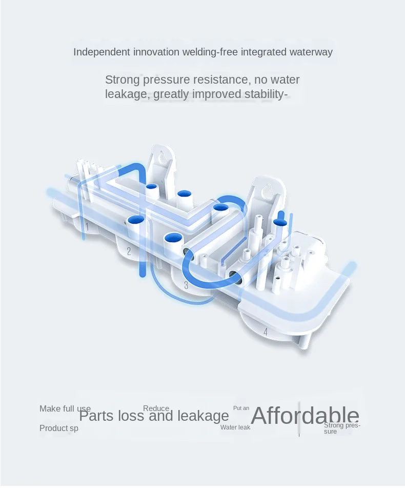 

Integrated Waterway Bucket-Free RO Reverse Osmosis Water Purifier Household Direct Drinking 400G Filter