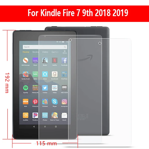 2.5D Tempered Glass 9H Protective Film Explosion-proof Screen Protector For Amazon Kindle Fire HD 7 8 10 2019 2018 2017 Tablet | Мобильные