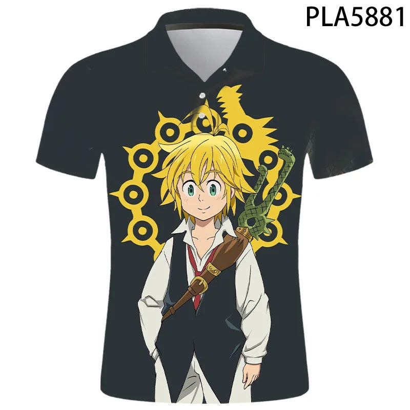Hombre Camisa De Polo 3D печатных сапоги в Стиле персонажа Дианы из игры The Seven Deadly грехов Nana
