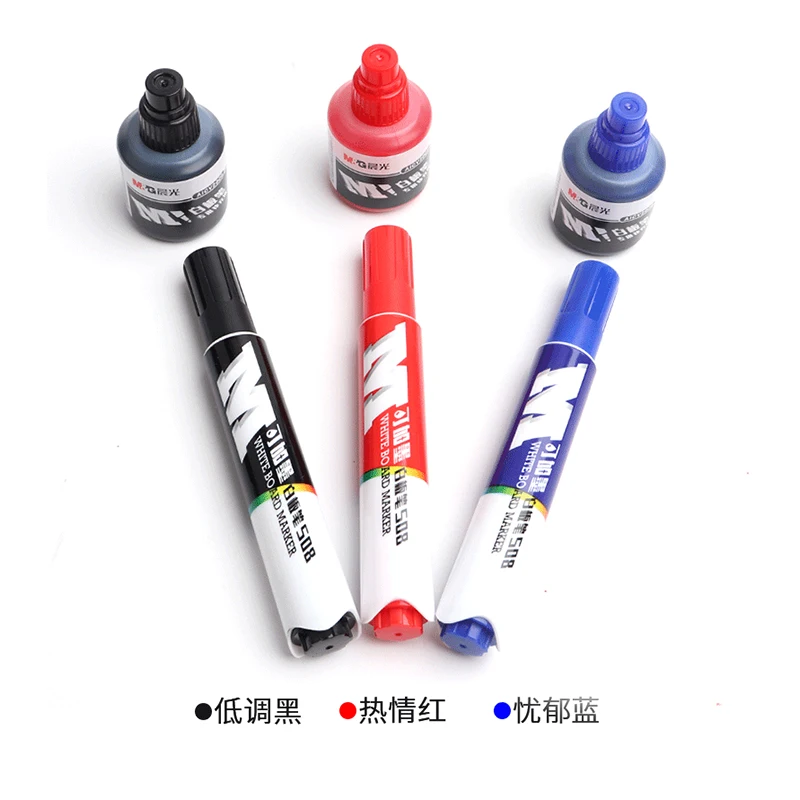 

Mï¼†G Add Ink Whiteboard Pen Black Red Blue Office Supplies Meeting Pen Erasable Marker Dry Wipe Writing Tools Supplemented liquid