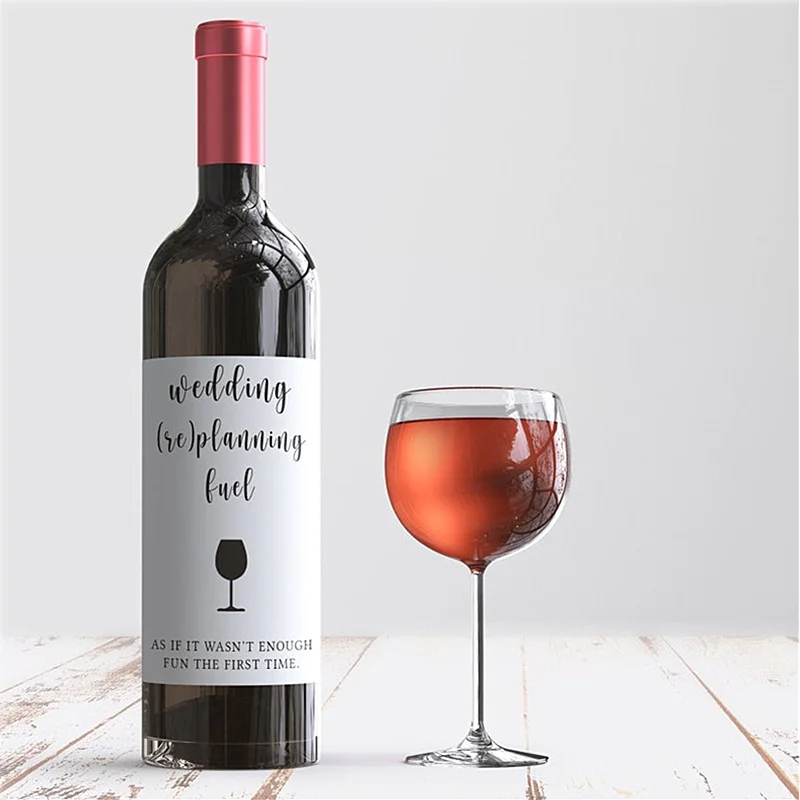 

Customized Wedding (re)planning fuel Wine Bottle Label,Change the Date,Sorry your wedding was cancelled,Funny Bride Wine Gifts