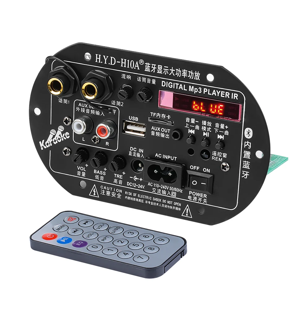 AIYIMA 220V 12V 24V Digital Stereo Bluetooth 5.0 Amplifiers Dual Microphone Silencer Car Home Amplificador AMP TF USB Decoder karaoke amplifier