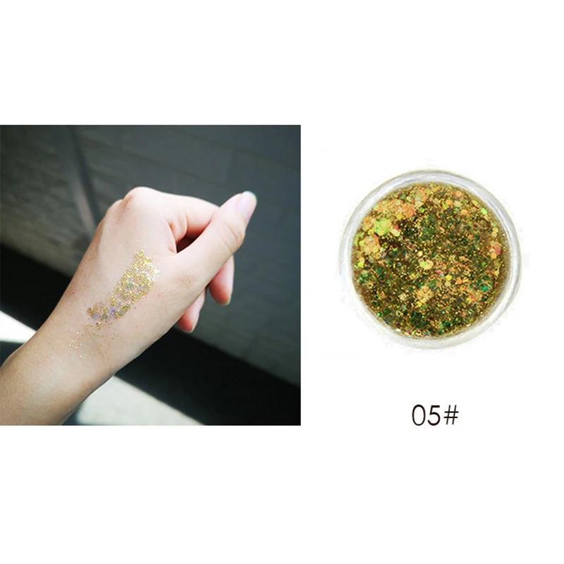 Кокетливый блестящий гель пудра для волос лица глаз блестящее сердце свободный