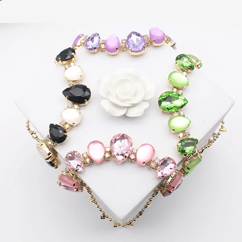 1pc/Lot 130MM Water Drop Resin Rhinestone Glass Buckle for Women Shoes Bikini Connector Dress Decoration DIY Accessories - купить по