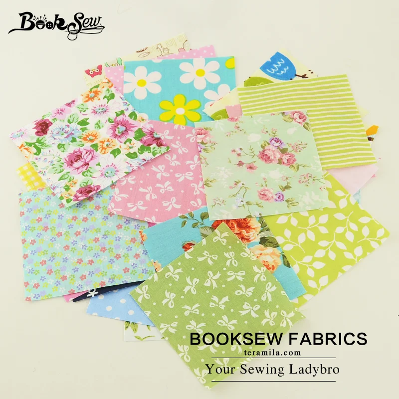 Booksew, новинка, 30 штук, 10 см x 10 см, хлопок, саржевая ткань, очаровательные пакеты, Лоскутные ткани, стеганая ткань, без повторения, дизайнерская салфетка, ткань