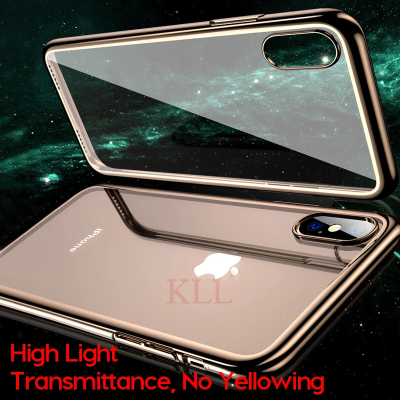Мягкий прозрачный чехол с покрытием для iPhone 11 Pro XS MAX X XR тонкие прозрачные чехлы из
