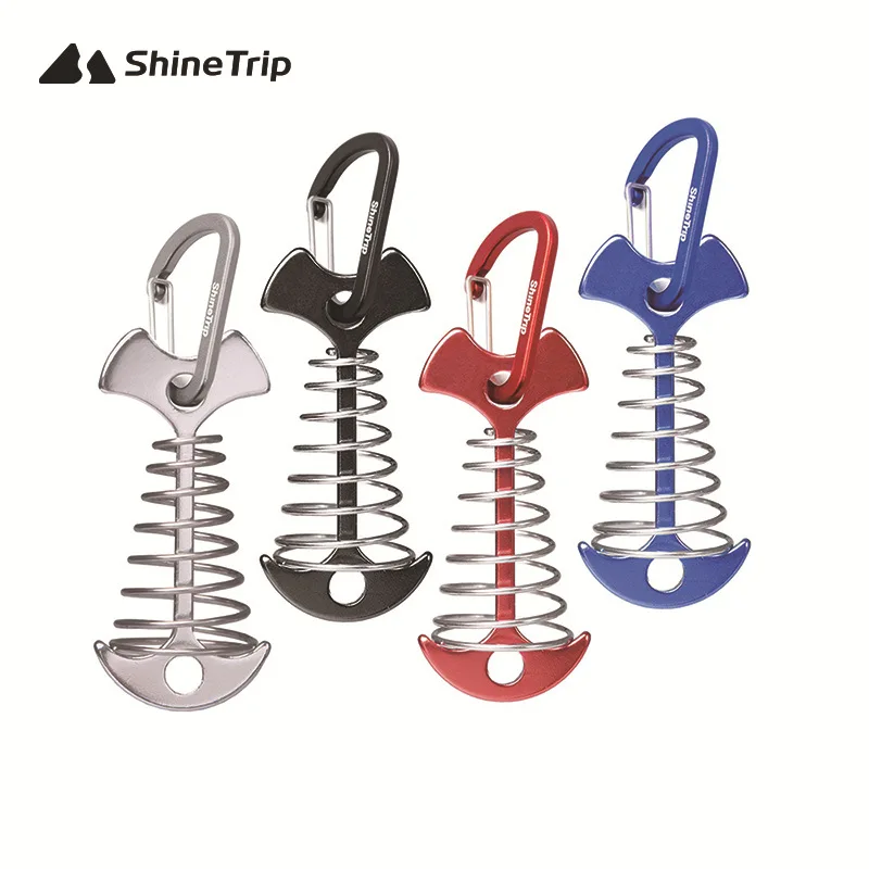 

8 Pcs Steel Tent Rope Tightener with Carabiner Clips Cord Anchor Adjuster Tensioner Outdoor CampingWind Rope Buckle Nails