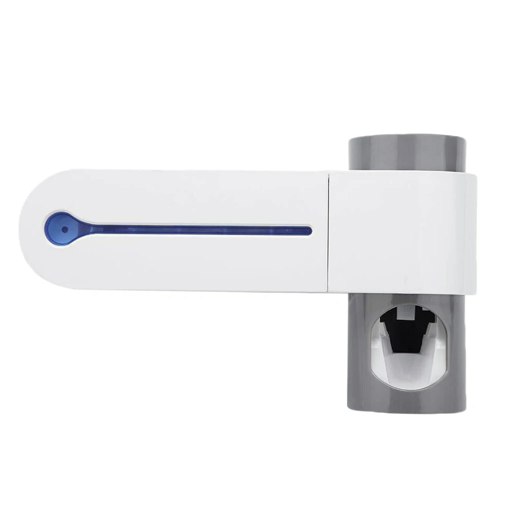 

Wall Mounted Toothbrush Holder UV Light Sterilizer Auto Toothpaste Dispenser