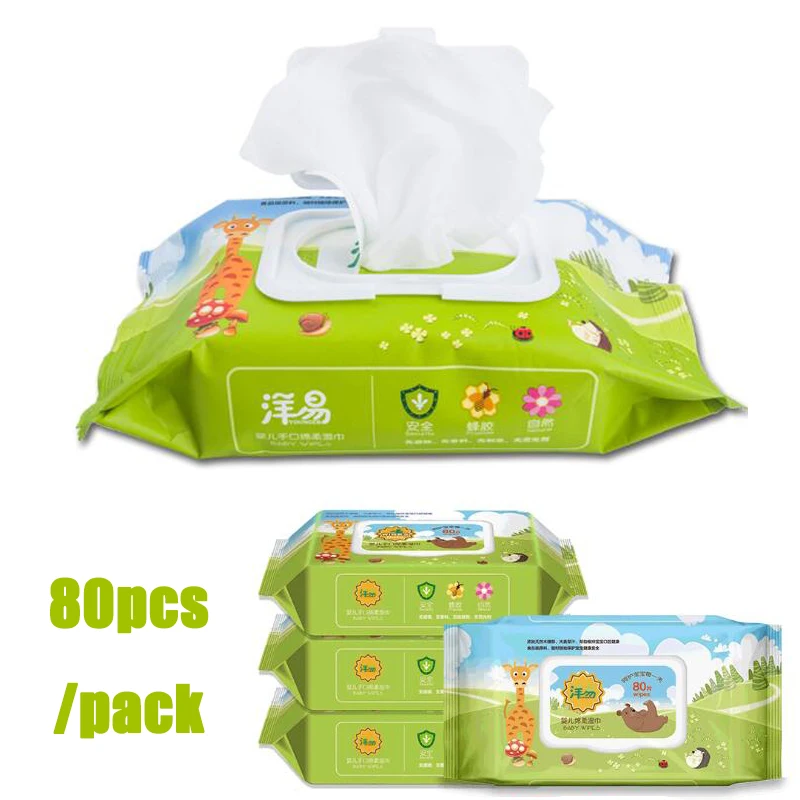 80 листов детские влажные салфетки чистящие тканевые полотенца ткани