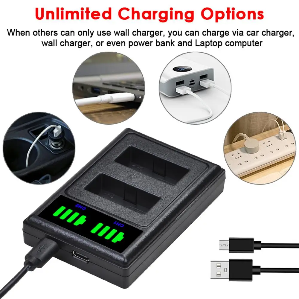 Batmax LP-E17 LPE17 LP E17 Camera Battery+NEW LED Dual USB Charger for Canon EOS RP 200D 250D M3 M5 M6 750D 760D T6s 800D 8000D |