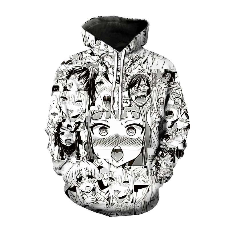 Новые толстовки Ahegao с 3D принтом толстовка капюшоном для мужчин и женщин