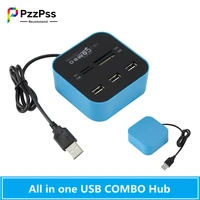 pzzpss usb hub combo all in one usb 2 0 micro sd high speed card reader 3 ports adapter connector for tablet pc computer laptop