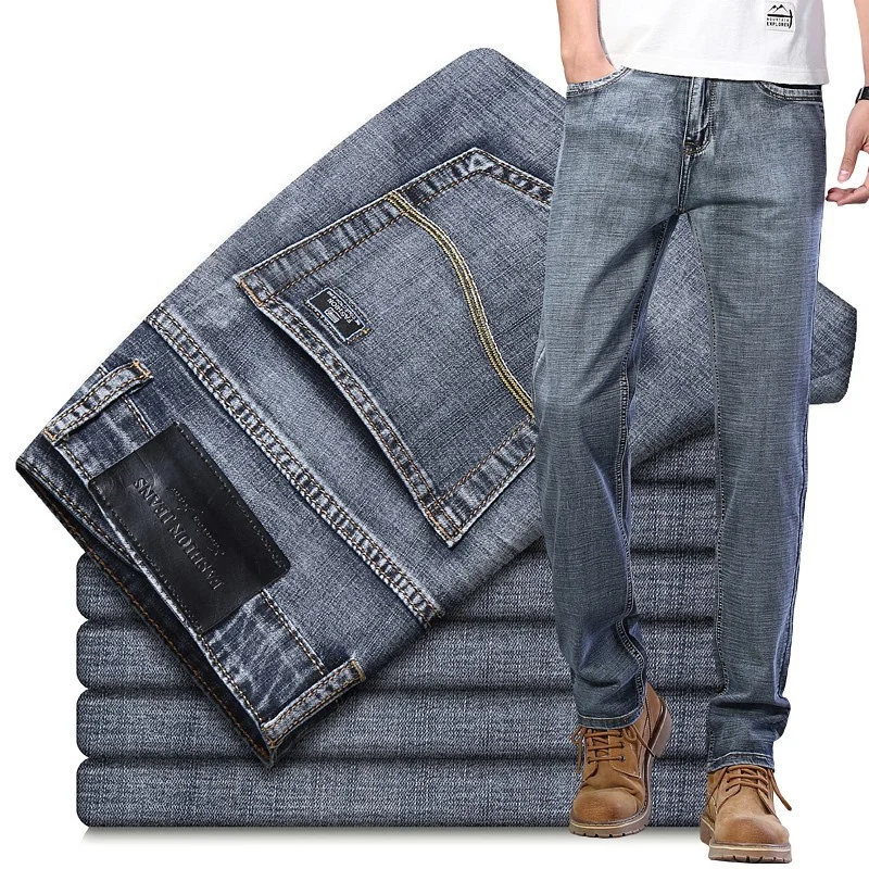 

6XL 7XL Men Classic Jeans homme original Pantalones Hombre Men Mannen Soft Black Biker Masculino Denim Overalls 2021 Mens Pants