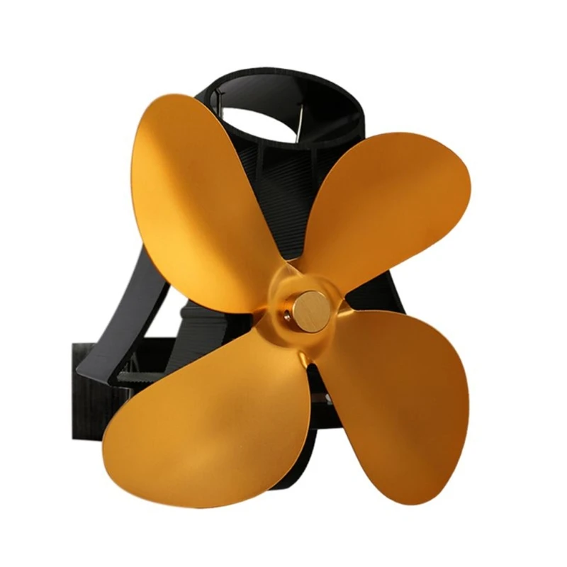 Настенный тепловой автономный вентилятор для камина тихий с 4 лезвиями