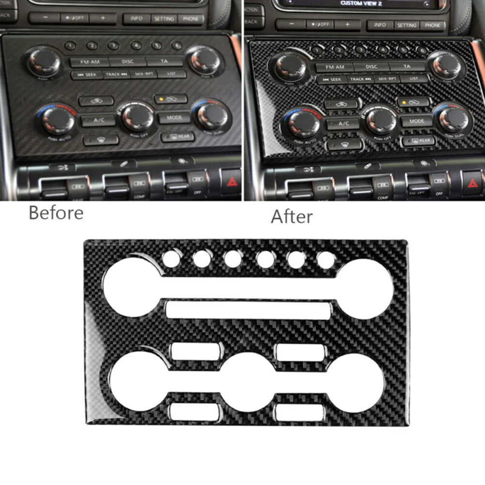 

1pcs Decoration Trim Accessory Interior AC Control Panel Frame Trim Carbon Fiber High Quality