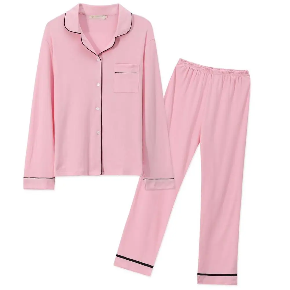 

Women 100% Cotton Pajamas Set Autumn Sleepwear Long Sleeve Button-Down Pyjama 2 Pieces/Sets Comfortable Loose Home Suit Female