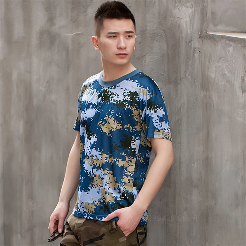 

Military Uniform Camouflage Tactical Suit Combat Short Sleeve Male Female Outdoor Quick Drying Mesh Training T-Shirt 4 Colour