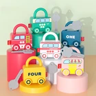 Детская игра-Разблокировка для мозга, игрушки Монтессори, Детский развивающий алфавит, Дошкольная транспортировка, цифровые ключи в комплекте