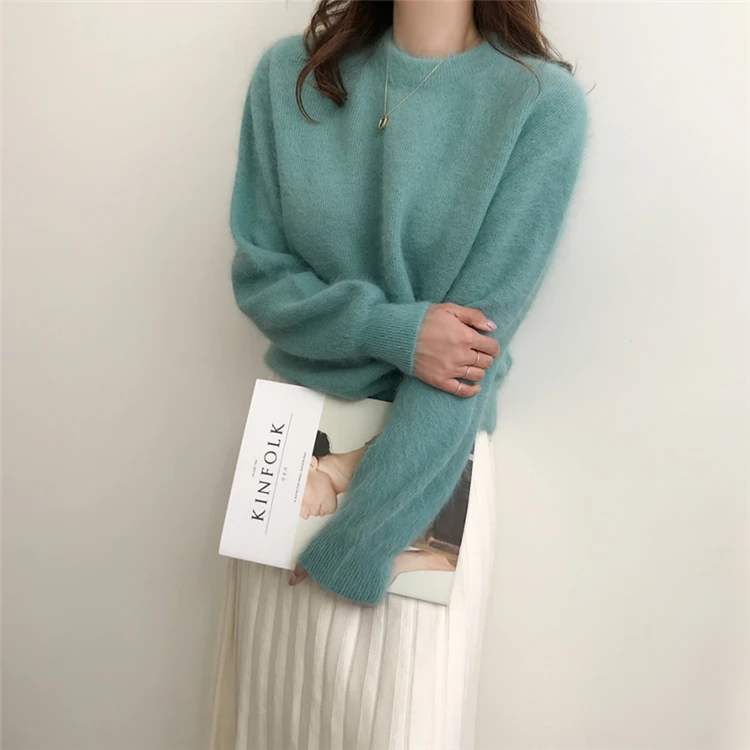 Colorfaith 2020 Autumn Winter Women Sweaters Pullovers Minimalist Weed Knitted Korean Casual 100% nylon Female Jumpers SW7404 | Женская