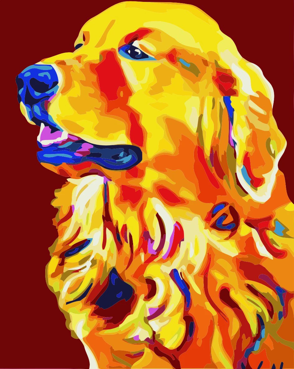 

Diy живопись картины по номерам с цветом собаки животных масляной краской картины по номерам ручная краска украшения стен