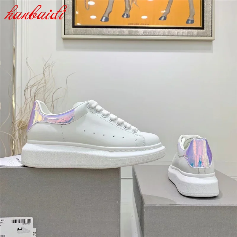 

Кроссовки Светоотражающие на платформе, модная Повседневная дышащая Спортивная обувь на вулканизированной подошве, однотонные, большие ра...