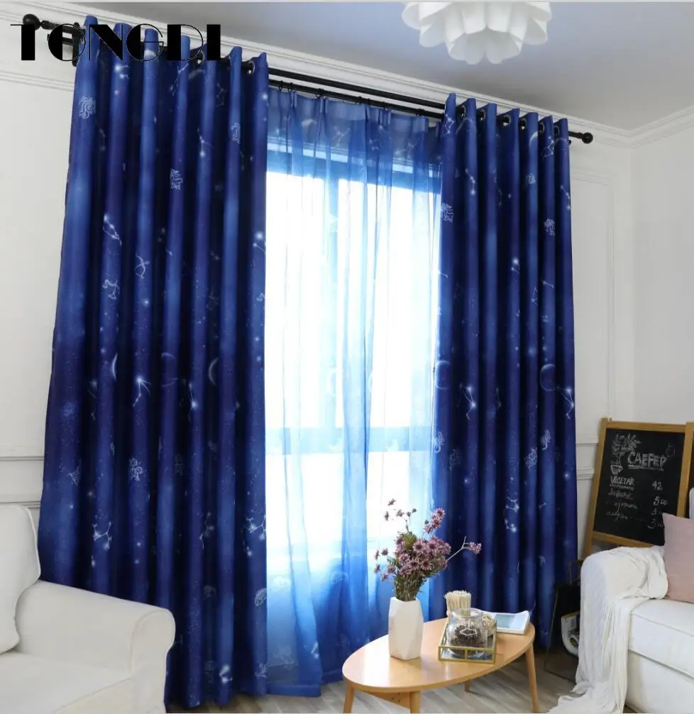 TONGDI Детские светонепроницаемые занавески с мультяшным фантастическим