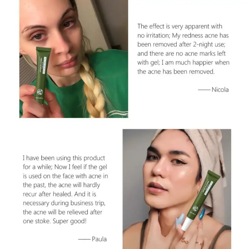 

VIBRANT GLAMOUR Tea Tree Acne Treatment Cream Gel Moisturizing Remove Shrink Pores blackhead & blemish removers Skin Care 2pcs