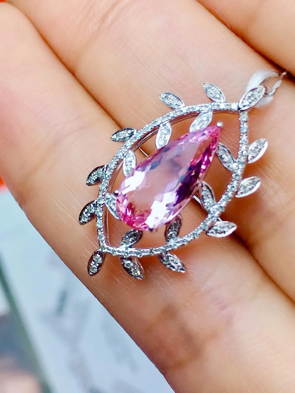 Настоящие хорошие драгоценности чистый 18 K Белый Золотой ювелирный AU750 100%