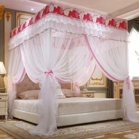 luxury fashion mosquito net nordic adult bed curtains stainless steel 4 corner post bed canopy moskitiera home decoration ek50mt