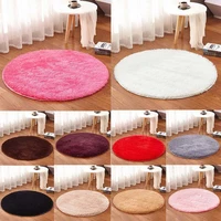 fluffy soft round carpet for living room faux fur carpet kids bedroom plush shaggy computer chair upholstery area rug mats