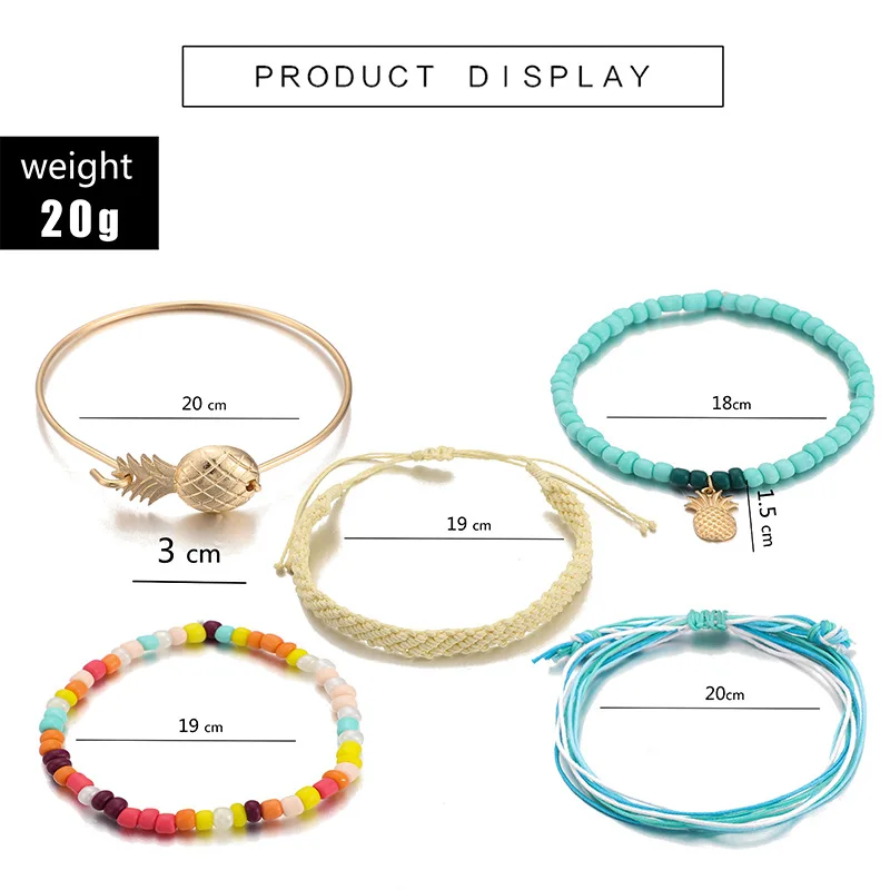 Gold color Bohemian Handmade 4 layers leaf bull head Bracelet Sets Women 2019 New Rope Chain Bracelets Retro Jewelry Accessories | Украшения