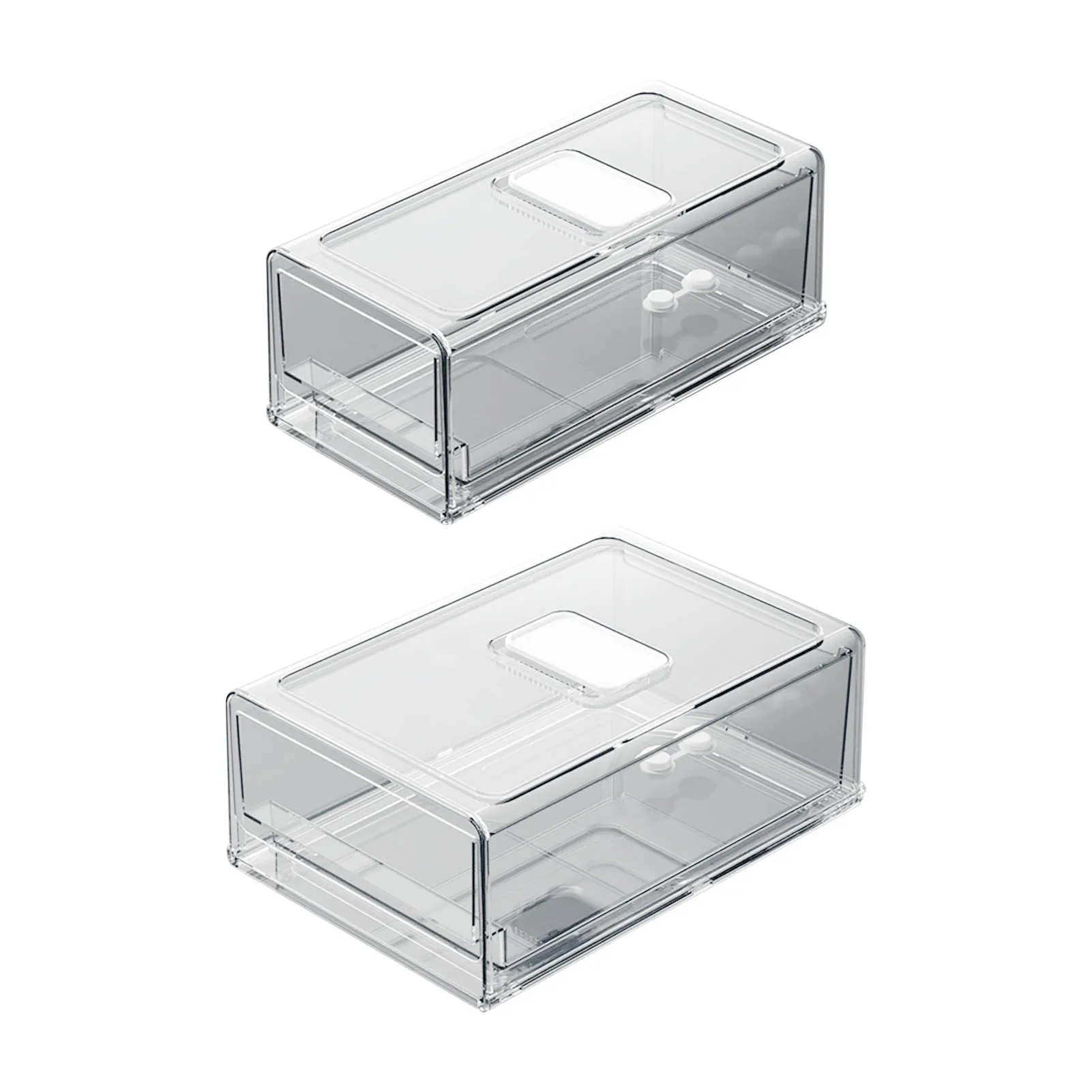 Refrigerator Food Storage Containers Cutout Handle Clear Pantry Stackable Fridge Organizers Bins Airtight Container | Дом и сад