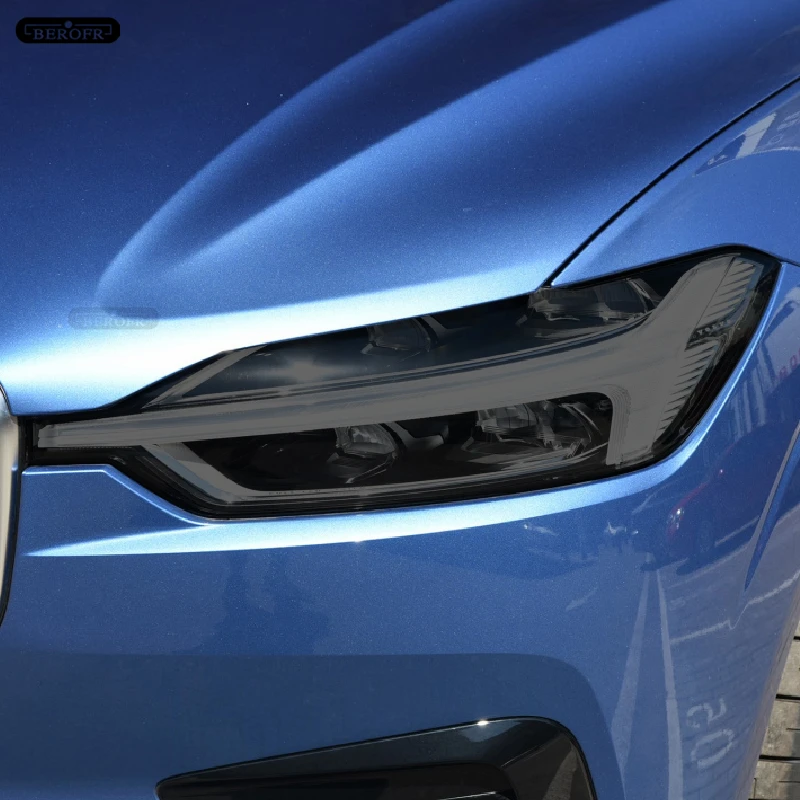 Car Headlight Protective Tint Film Smoke Black Transparent TPU Light Sticker For Volvo XC60 2015 2016 2017 2018 2019 2020