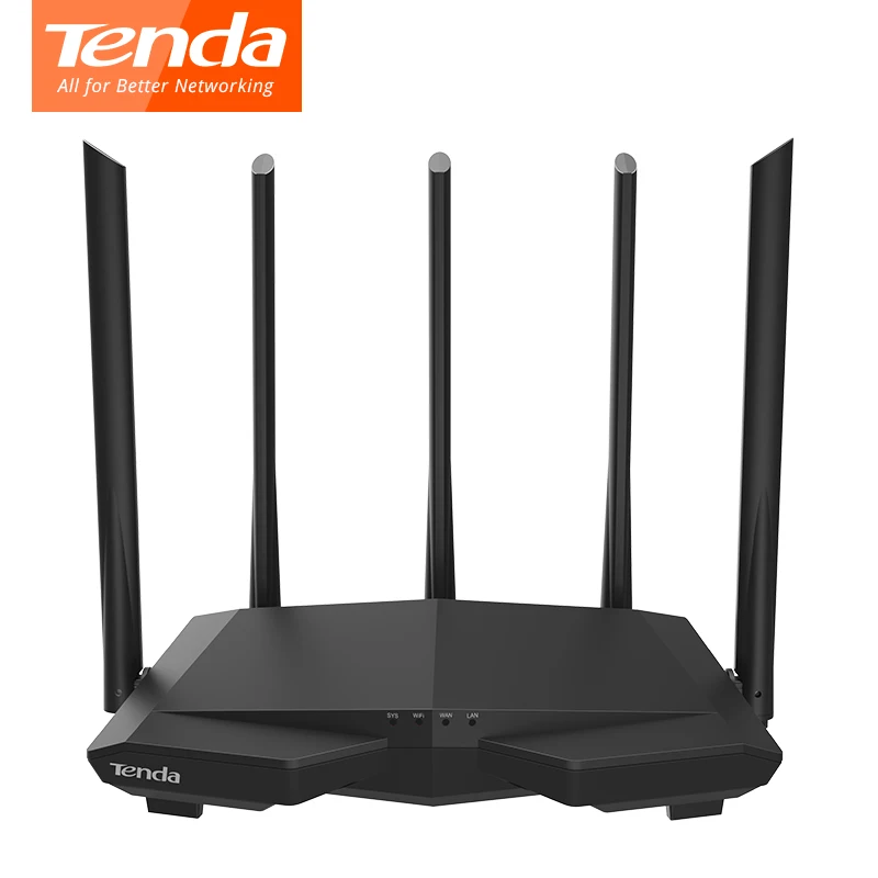 Tenda Беспроводные Wi Fi роутеры AC7 2 4 ГГц/5 0 ГГц ретранслятор 1 * WAN + 3 LAN порта 5*6 дБи