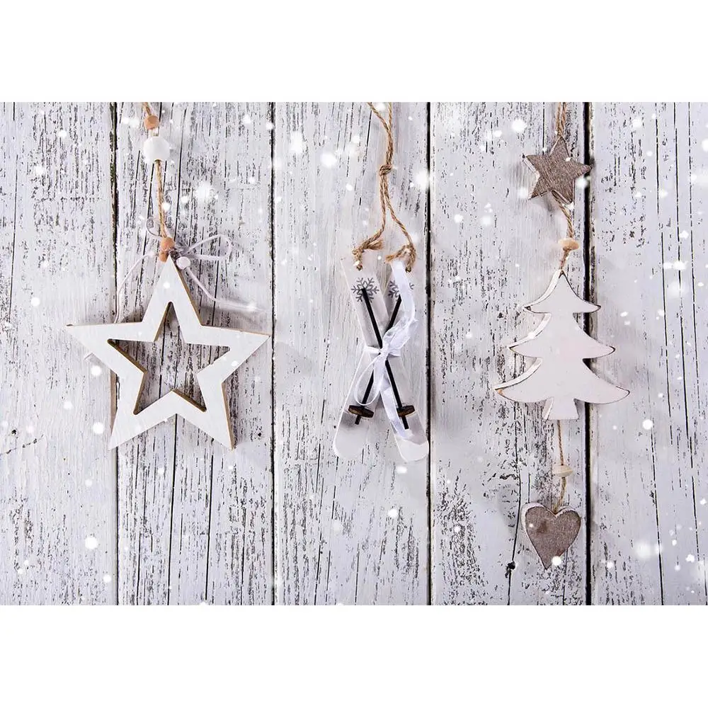 Фон для фотосъемки с изображением рождественских декораций звезд деревянных