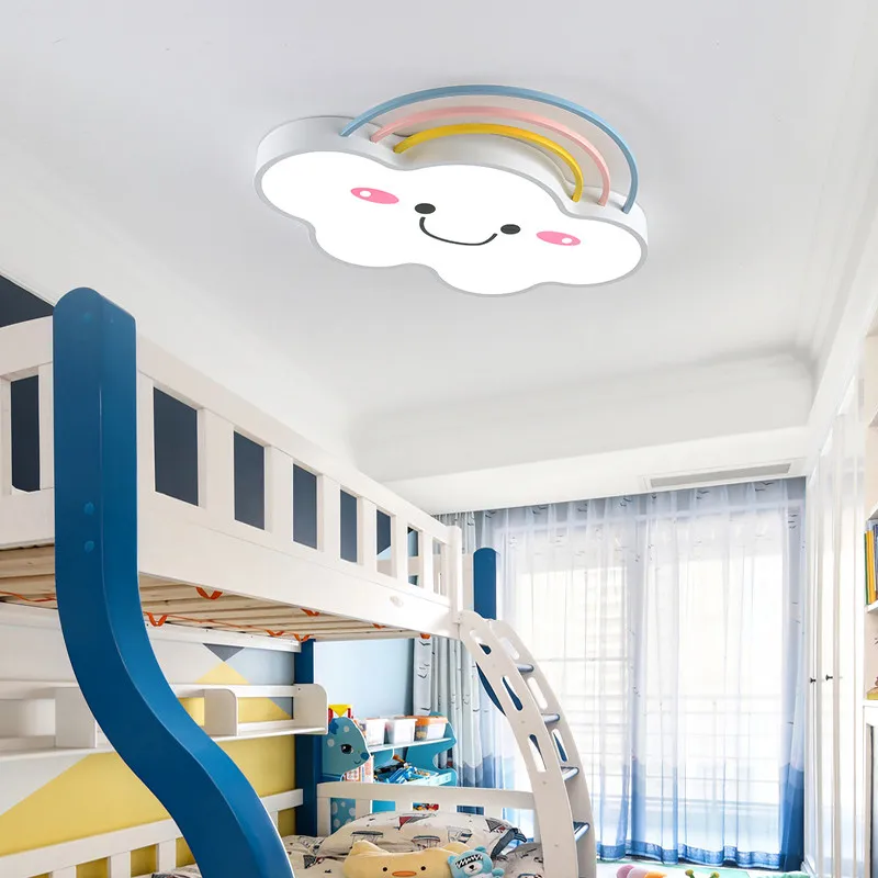Lámpara Led de techo con dibujos de nube de arco iris para dormitorio, guardería