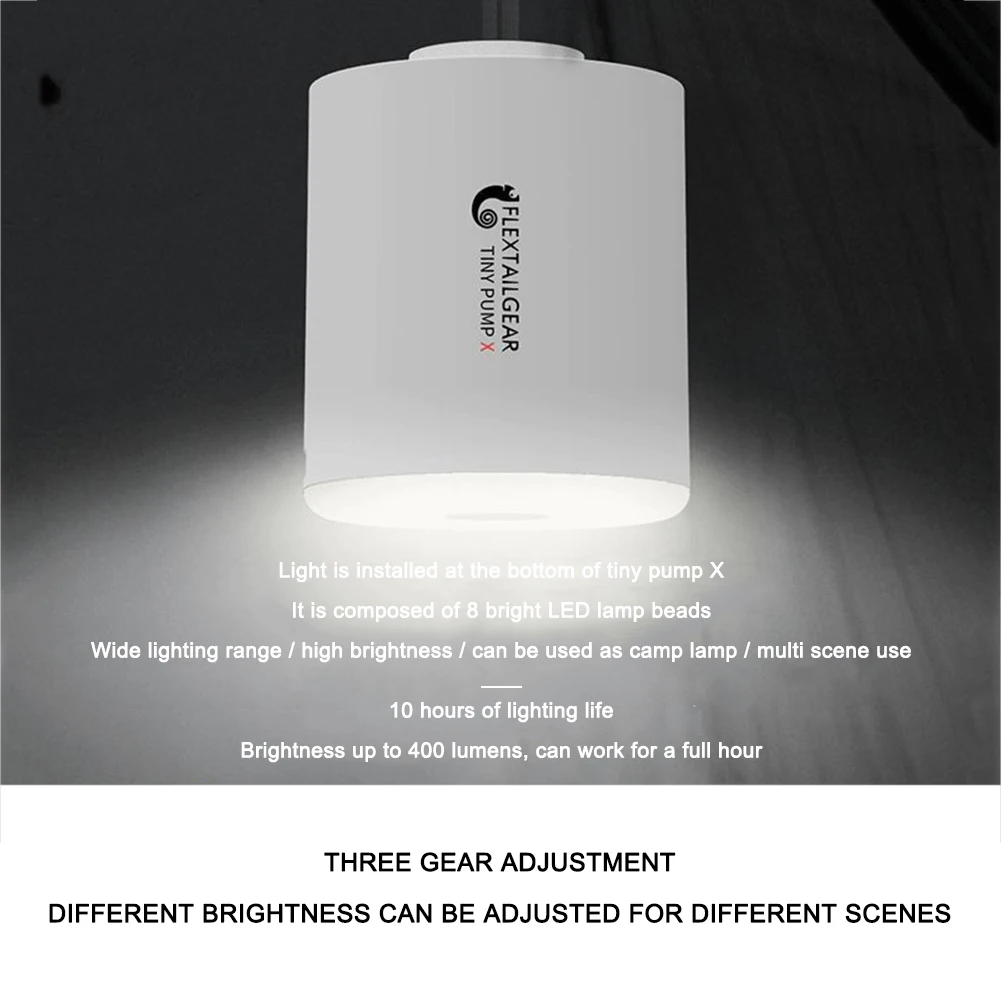 

Mini Electric Inflatable Pump Ultralight USB Charging Multifunctional Outdoor Air Pump 3 Modes Camping Light