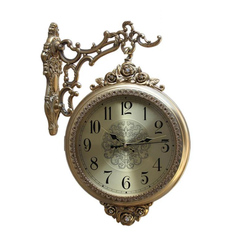Европейские винтажные бесшумные настенные часы большие простые для украшения