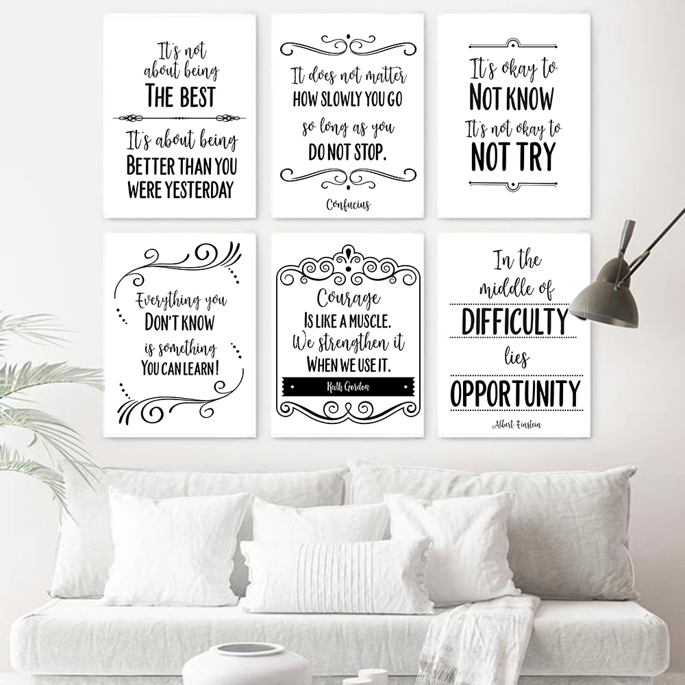 

Motivational Canvas Art Print Poster Growth Positive Mindset Quote Canvas Painting Poster Teacher Gift School Classroom Wall Art