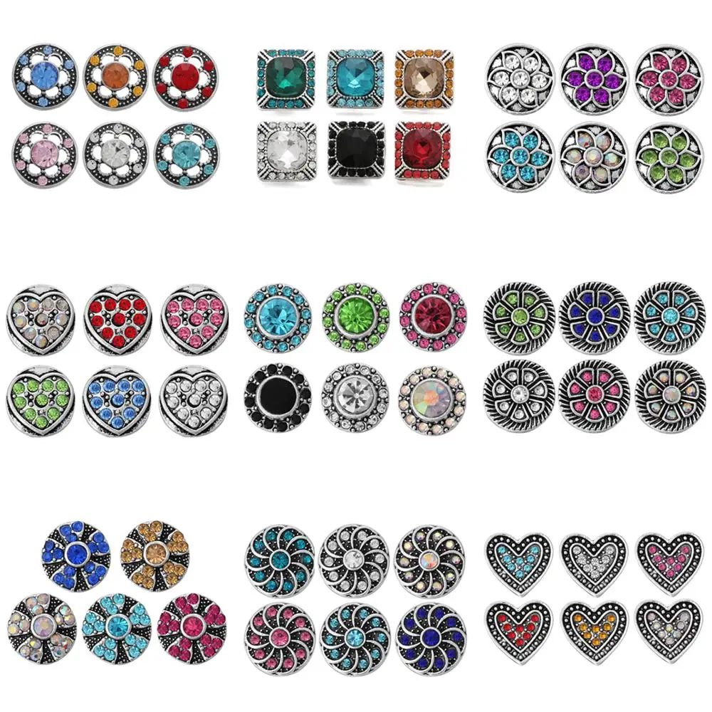 10 шт./лот Новые 12 мм Ювелирные изделия с кристаллами кнопки для женщин подходят к