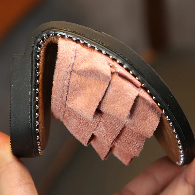 Детские сладкие туфли принцессы тапочки в Корейском стиле для девочек новинка 2018